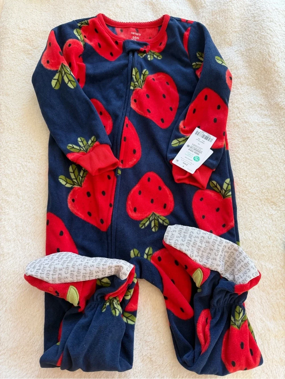 NWT Bundle 24M Girls Carter’s Strawberry Fleece and Okie Dokie Romper
